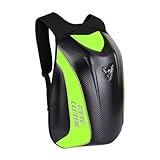 mjmoto Motorrad-Rucksack, wasserdicht, Kohlefaser, Hartschale, reflektierend, für Motorrad-Reisekoffer, Grün , standard size, Radfahren, Wandern, Camping, Klettern, Reisen, Angeln
