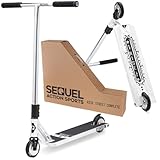 SEQUEL ACTION SPORTS Stunt-Scooter, Aluminiumrahmen, 110 mm Räder, 100 kg Tragkraft, ab 8 Jahren (Silber – Straße)
