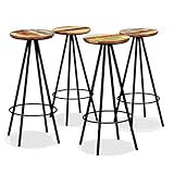 HOMEELIKE Barhocker 4 STK. Massives Altholz