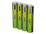 VERICO LoopEnergy AAA 900, wiederaufladbare USB-C Batterie AAA 1,5V 900mWh (600mAh) Li-Ion, Schnellladung via USB-C Anschluss in ca. 2 Stunden (4X AAA)