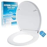 Toilettendeckel mit Absenkautomatik,WC Sitz Quick Release Funktion und Softclose-Einfache Montage Klodeckel aus Upgradeplast Toilettensitz,Antibakteriell,bis 250 kg,Abnehmbar,Klobrille Oval