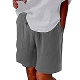 Herren Shorts Unterwäsche Schwarz Shorts, elastische Taille, Taschen, Alltagshose Training(Dunkelgrau,3XL)