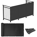 Machtiging Balkonverkleidung,Balkon sichtschutz,Balkonumspannungen,balkongeländer sichtschutz,Wind-und UV-Schutz,ohne Bohren,Reißfeste,Schutz vor neugierigen Blicken,für Garten Balkon Zaun