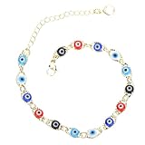 POPETPOP Einstellbares Evil Eye Armband Damen Schmuck Böser Blick Schutzamulett Kreatives Metall Wristband Leichtes Vielseitiges Handgelenksband für Alltag Party und