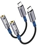 bakibo Adapter USB C auf Klinke 3.5mm, USB C auf 3.5 mm Jack Klinke Kopfhörer Adapter HiFi Audio DAC Typ C auf Aux Dongle Kabel kompatibel mit iPhone 16 15 iPad Pro Samsung Galaxy S25 S24 S23, Grau