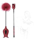 HTdangT Federpeitsche Federkitzler Mit Flogger Reiten Erotikpeitsche Sexspielzeug Erwachsenenzubehör Bondage Fesseln 2 Stück Erotisches Spanking SM BDSM Sexspielzeug for Paare