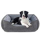 JOEJOY Hundebett Mittelgroße Hunde, Hundekorb Waschbar Flauschig, Plüsch rutschfeste Hundebetten, 76x61x23cm, Hundekörbchen für Mittelgroße und Große Katzen und Hunde