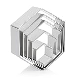Giantree 5 Stück Edelstahl Ausstecher, Hexagon Plätzchenausstecher Set, Ausstecher Fussball für Tortendeko Backen Ausstechformen DIY-Backwerkzeuge für Gebäck Fondant Kuche DonutKekse
