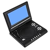 Topiky 7' Tragbarer DVD Player, HD 270° Schwenk 16: 9 Bildschirm Auto Film CD TV/Spielfunktion Großer Speicher mit Akku,für Auto/Heim/Outdoor/Reise(EU)