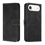 Trugox Handyhülle für Apple iPhone 17 Air Hülle Klappbar Klapphülle mit Kartenfach Handytasche Handy Schutzhülle Tasche Leder Wallet Flip Case Slim Book Cover - Schwarz