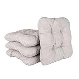 HLKauf 4 | 6 | 8er Set Sitzkissen 38x38x8 cm | weiche Kissen | Für Garten, Camping, Gastronomie oder Bistro | Oeko-Tex und Made in EU (Grau & 1x HLKauf-Block, 4er-Set)