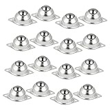 LIGIGWASH 16 Stück Universelle Kugelrolle Ball Möbelrollen Kugelrolle für Möbel Universalrollen haushaltsgeräte holzbox Kugellaufrolle schwenkbares Kugellager Kohlenstoffstahl Silver