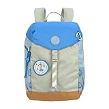 LÄSSIG Kinder Wanderrucksack Kinderrucksack mit Brustgurt gepolsterte Schultergurte wasserabweisend, 14 Liter/Big Outdoor Backpack Sunny Explorer green/blue