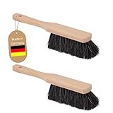 Novaliv 2 Stück ROSSHAAR Handfeger Auto Besen weiche Borsten Handbesen Rosshaar Handfeger Klein Besenbürste Schneebesen Auto Rosshaarbesen Naturborsten Hand Brush Autohandfeger Weich Handkehrbesen