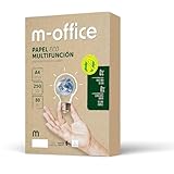 Recyclingpapier, DIN A4, 80 g, Papier für Kopierer und Drucker, 1 Packung mit 250 Blatt A4, 100% Recyclingpapier, m-office (250 Blatt)