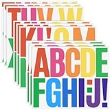 NISENTIA Buchstaben Aufkleber Groß, 108 Stück/9 Blatt Klebebuchstaben Groß Bunt Sticker Buchstaben zum Aufkleben Gross 7,6 cm Alphabet Sticker Wetterfest für Outdoor Schilder Briefkästen Fenster Autos