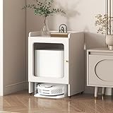 HARELA Aufbewahrungsschrank für Saugroboter, Staubroboter Schrank mit Türen, Roboter-Staubsauger Aufbewahrungsregal, für Wohnzimmer, Küche, Schlafzimmer(White,75cm/29.5in)