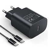 USB C Ladegerät 25W Schnellladegerät USB Netzteil mit USB C ladekabel, USBC Adapter für iPhone 17 16 15/Pro/Max/iPad, Samsung S25 S24 S23 S22 S21, FE S10 S9 S8 A55 A54 A53 A52 A51 A50 A34 A33 A23
