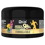 Dulàc - Arnika und Teufelskralle Salbe Extra Stark Hochkonzentriert für Muskel-und Gelenkmassage, Prellungen, Schwellungen - Arnika Salbe Complex 98% 300ml Angereichert mit Menthol, Gold-Formel