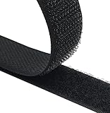 Kstar Klettband Set zum Nähen, aufnähen Flauschband + Hakenband Farbe & Größe wählbar (schwarz, 16 mm x 3 m)