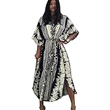 XIVISTO Damen Strandkleid Kaftan Lange Strandponcho Sommer Boho Maxikleid Pareo Tunika Bikini Cover Ups