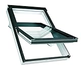 Kunststoff Dachfenster 66x118 cm OptiLight PVC THERMO von FAKRO Konzern | mit 2-fach Verglasung, Lüftungsblende und Eindeckrahmen für Ziegel | Schwingfenster von FAKRO Gruppe
