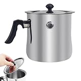 CEWROM 1.5l Milchtopf mit Deckel, Kochtopf mit Pfeife, Milchtopf doppelwandig mit Bakelitgriff, Puddingtopf Simmertopf Wasserbad Schmelztopf aus Edelstahl für Elektro Gas Induktion