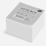 Interdruk Zettelklotz - Notizklotz - 85 x 85 x 35 mm - Circa 350 Geleimt Blätter - Weiß