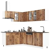 vidaXL 11-TLG. Küchenschrank-Set Lucca Altholz-Optik Holzwerkstoff, Küchenzeile Einbauküche, Schrank-Set, Unterschrank, Küchenschrank, Hängeschrank