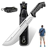 Dream Reach Großes Outdoor Messer - Scharfe Machete mit Rückentrag Scheide, Full Tang Survival Messer Feststehend, Jagdmesser für Camping, Wandern, Geschenke für Papa