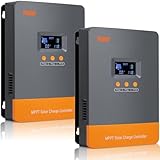 PowMr 2 Pcs 100A MPPT Solar Laderegler 12V/24V/48V Auto, MPPT Solarregler 100amp mit LCD-Display, Unterstützt 12 (Max) Solarregleranschlüsse Parallel, Arbeitet mit Blei-Säure und Lithium Batterien