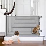 Treppenschutzgitter Türschutzgitter Ausziehbar 0-140 cm, Treppenschutzrollo Absperrgitter Hund, Kindersicherung Schutzgitter Treppe für Babys und Haustiere Geeignet für Treppen, Türen, Terrasse Gates