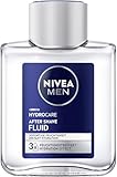 NIVEA MEN Hydrocare After Shave Fluid, beruhigendes After Shave für Männer, Hautpflege nach der Rasur mit Aloe Vera und Pro Vitamin B5 (100 ml)