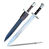40,6 cm lange Klinge, handgeschmiedetes Schwert mit Klinge aus 5160 Karbonstahl, Griff aus Palisander, Lederscheide – perfekt für Survival, Outdoor und Sammlerstück