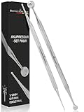 SCHWERTKRONE® Akupressurstift [PREMIUM ROSTFREIER EDELSTAHL] - Akupunkturstift Narbenstift - Narbenstick Akupressur Stift - Akupressur Akupunktur - Profi Set (1 + 2 mm / 6 + 9 mm Akupunkturstäbchen)