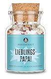 Ankerkraut Lieblingspapa Gewürz, Meersalz mit Chili und Pfeffer zum Würzen deiner Gerichte, Pasta, Kartoffeln & Co mit Aroma kochen, Geschenk zum Vatertag, 150 g im Korkenglas
