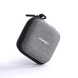 UGREEN Hartschalenhülle für Kopfhörer, Tasche für elektronische Zubehör aus Eva, wasserdicht, stoßfest, kompatibel mit Airpods USB-Kabel, Speicherkarte Münze (grau)