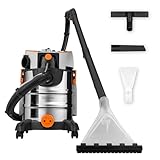 Zonder Pro Aqua Waschsauger – 1400W Nass- & Trockensauger mit Sprühextraktion, 4L Frischwassertank, 20L Schmutzwassertank, HEPA-Filter, Blasfunktion, inkl. umfangreichem Zubehör für Teppiche, Polster