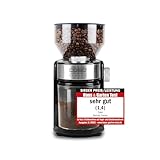 CASO Barista Crema - Elektrische Design- Kaffeemühle, Mahlgradeinstellungen von fein bis grob, aromaschonendes Mahlen durch professionelles Scheibenmahlwerk, leistungsstarker 150 Watt Motor