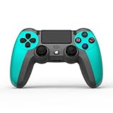 NK Wireless Controller für PS4 / PS3 / PC/Mobile - Wireless Controller mit Vibration, 6-Achsen-Erkennungsfunktion, LED-Licht, Touchpanel, Kopfhörerbuchse, inkl. Ladekabel - Blau