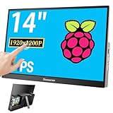 Showscren Update 14-Zoll-Touchscreen-Monitor, IPS-Display FHD 1920 x 1200, 350 cd/m² Helligkeit, eingebauter Lautsprecher, tragbarer HDMI USB-C Monitor, kompatibel mit Raspberry Pi 5/4B/3B+/3B