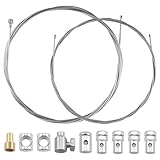 2 Stück 2 Meter Bowdenzug Universal Reparaturset mit 9 Nippeln Schaltzug Gaszug Kupplungszug Notfall Reparatur Kit für Motorräder Mofa Moped Fahrräder Roller Offroad MX Ø1.5mm und Ø2.0mm