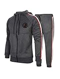 FTCayanz Herren Trainingsanzug Jogginganzug Sportanzug Männer Jogging Anzug Sweatshirt Hose 2-Dunkelgrau L