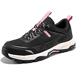 SPIEZ Sicherheitsschuhe für Damen Leichtgewicht - Arbeitsschuhe mit Composite-Zehenschutz Atmungsaktiv, Abriebfest Wanderschuhe für Outdoor, Schwarz Rosa EU39