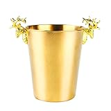 Cocktail-Shaker-Eiskübel, dicker Edelstahl, Champagner-Eimer, hohe Kapazität, kreative Isolierung, Weineimer mit Hirschkopf-Griff für Champagner, Bier, Wein und Cocktails usw., Silber, 3/42 (Colo)