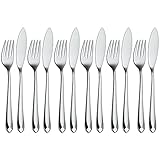 WMF Jette Fischbesteck 12 teilig, Fischset für 6 Personen, Fischgabel, Fischmesser, Cromargan Protect Edelstahl poliert, kratzbeständig