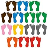 DIYEAH 18 Paare Selbstklebende Fußabdruck Aufkleber für Wasserdichte Bodenaufkleber für Kindergarten und Zuhause Dekoration für Wand Boden und Treppen Bunte Fußabdruck Sticker