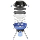 Campingaz Party Grill, Kleiner Grill für Camping, Festivals oder Picknick, mit flexiblen Kochmöglichkeiten, Gaskocher mit Antihaftbeschichteter Grillplatte und Topfträger
