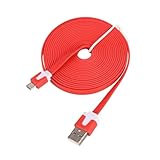 Housoutil 3 Micro-USB-ladegerät Ladekabel USB-Kabel Rot