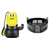Kärcher Schmutzwasser-Tauchpumpe SP 3 Dirt (Fördermenge: max. 7000 l/h, Restwasserhöhe: 25 mm, Abpumpen von Wasser mit bis zu 20 mm großen Schmutzpartikeln) & 2.997-201.0 Vorfilter mehrfarbig